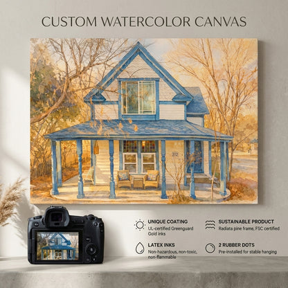 Custom Home Watercolor Canvases for Realtors