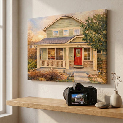 Custom Home Watercolor Canvases for Realtors