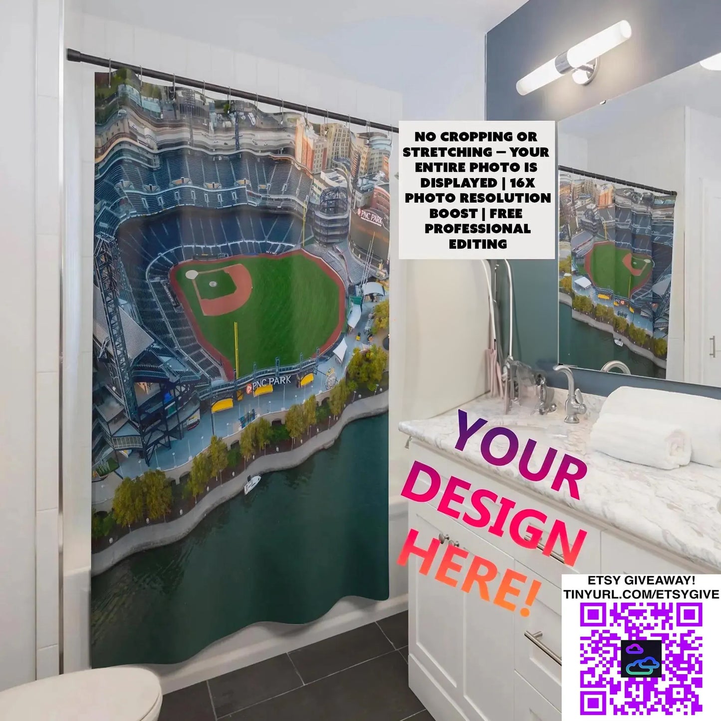 71” x 74” Custom Shower Curtains