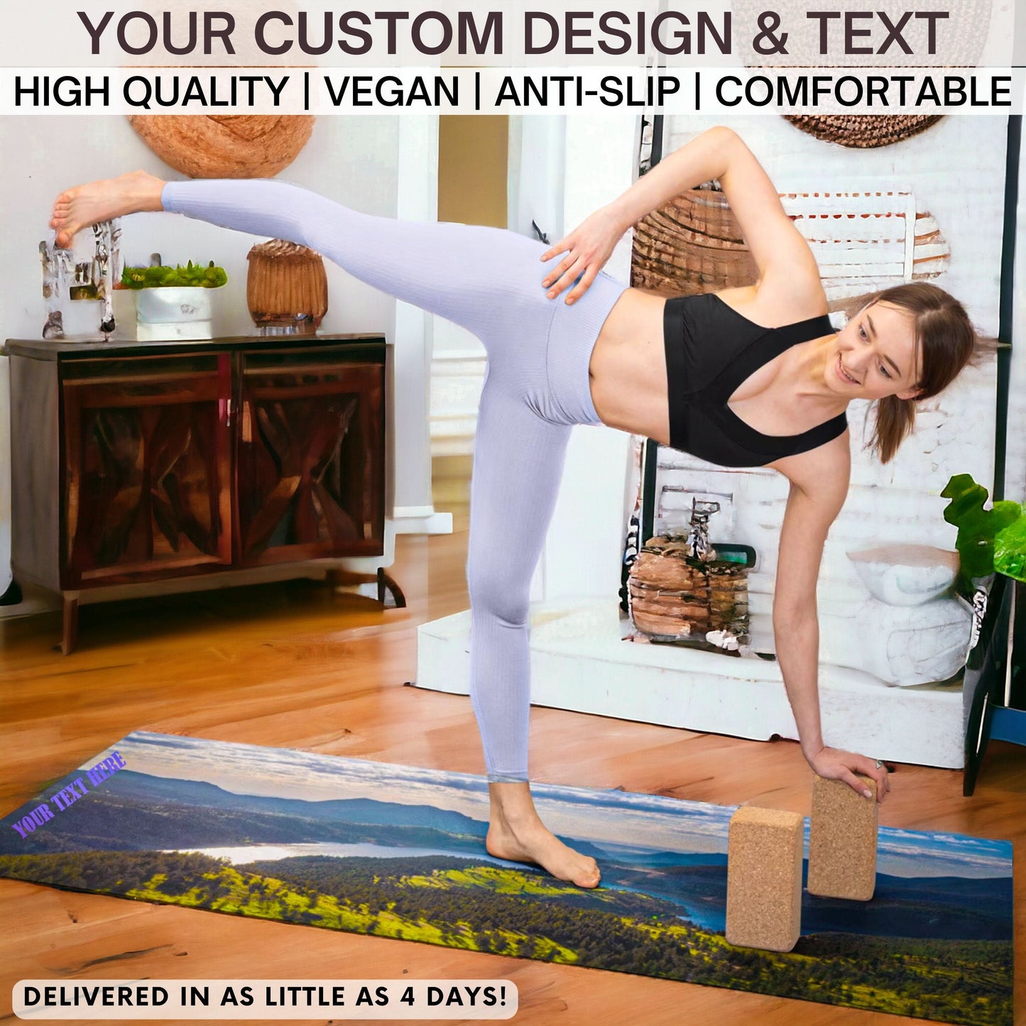 CUSTOM IMAGE yoga mat, Personalized Yoga Mat, Custom Yoga Mats Nature Yoga Mat, Personal Yoga Mats, Aerial yoga gift, Grounding Yoga Teacher